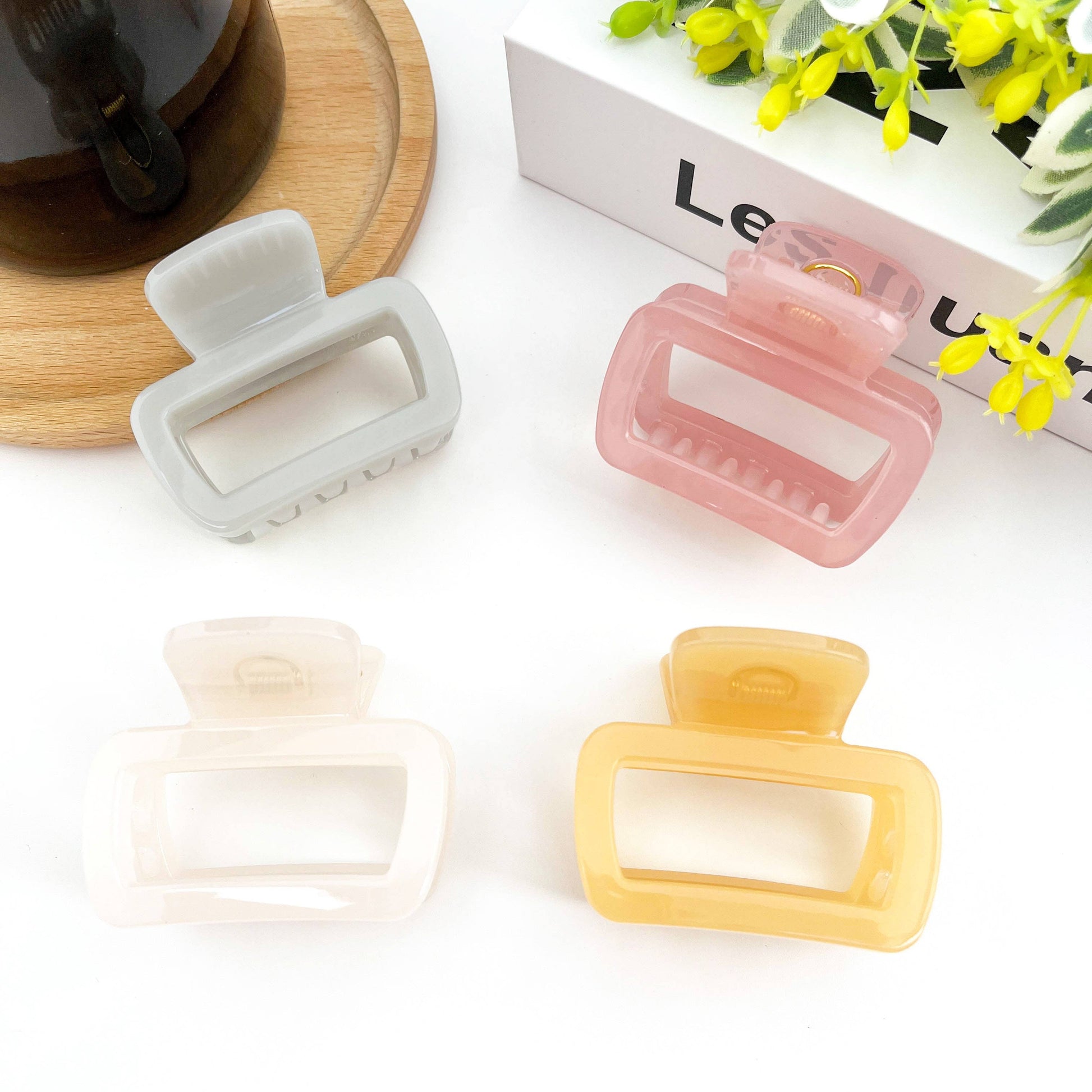 Square Thickened Hair Clip, Light Color Claw Clip - The Feral Market