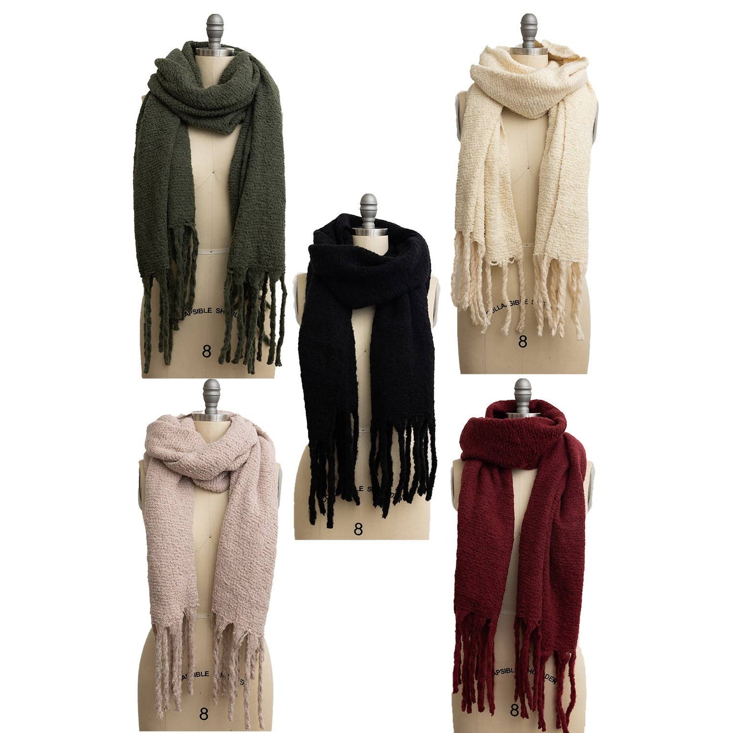 Cozy Knit Scarf with Tassels