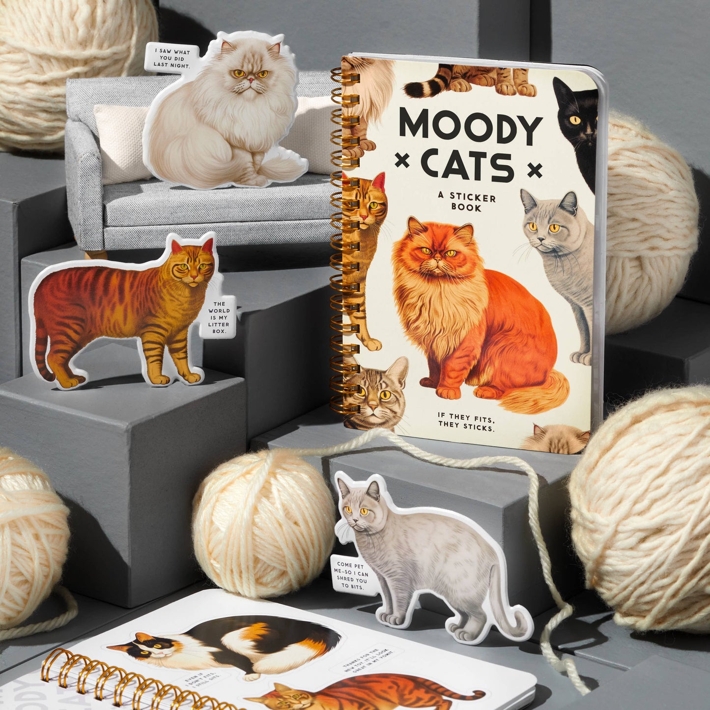 Brass Monkey Moody Cats Sticker Book