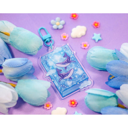 Whale Book Keychain