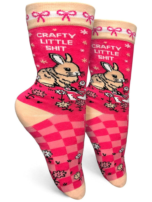 Crafty Little Shit Womens Crew Socks