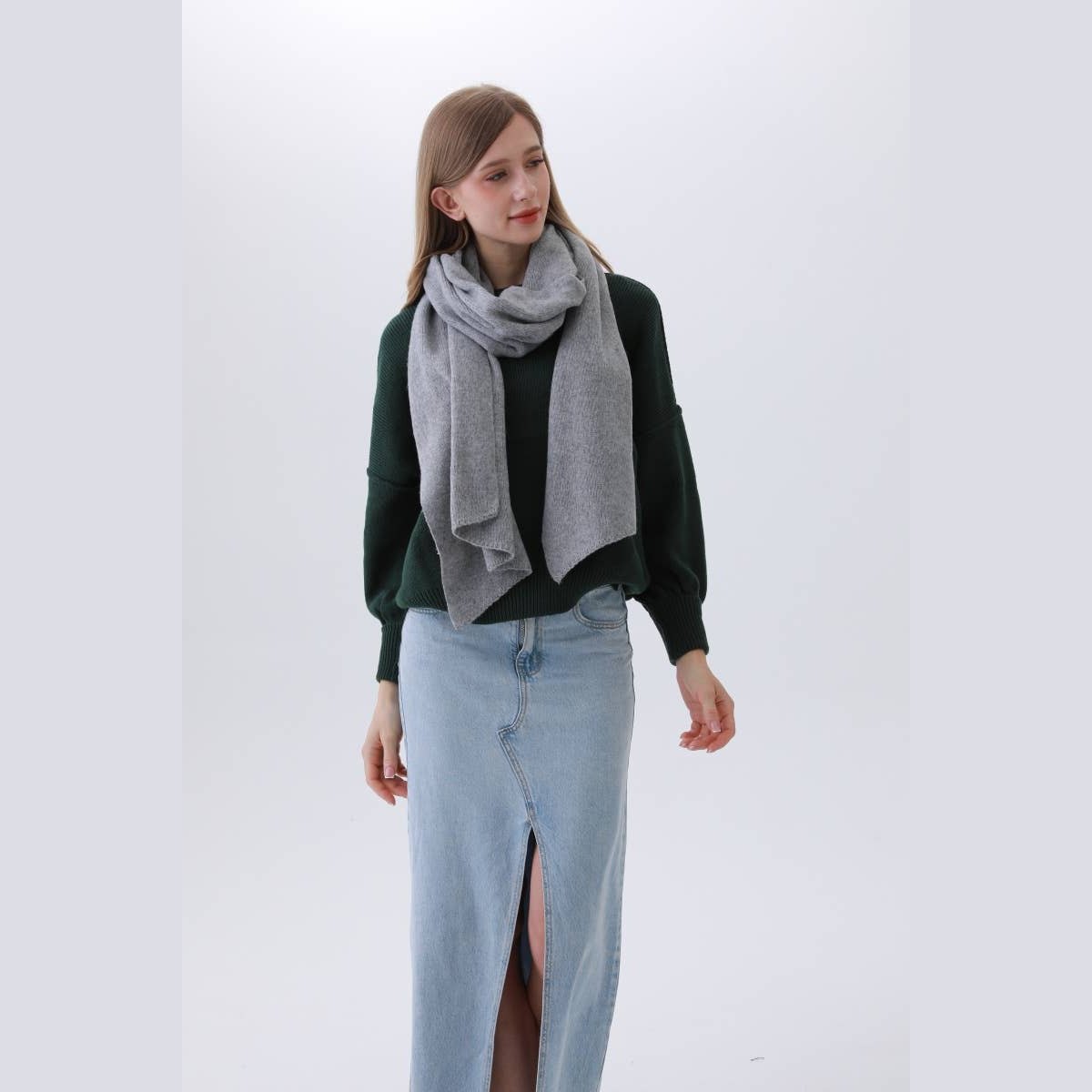 Solid Woven Bias-Cut Scarf - The Feral Market
