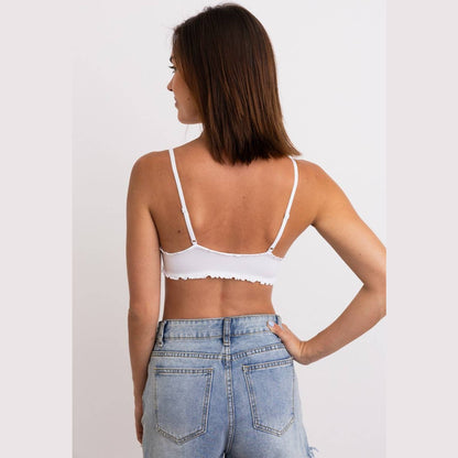 Seamless Lettuce Edge Bow Tie Triangle Bralette