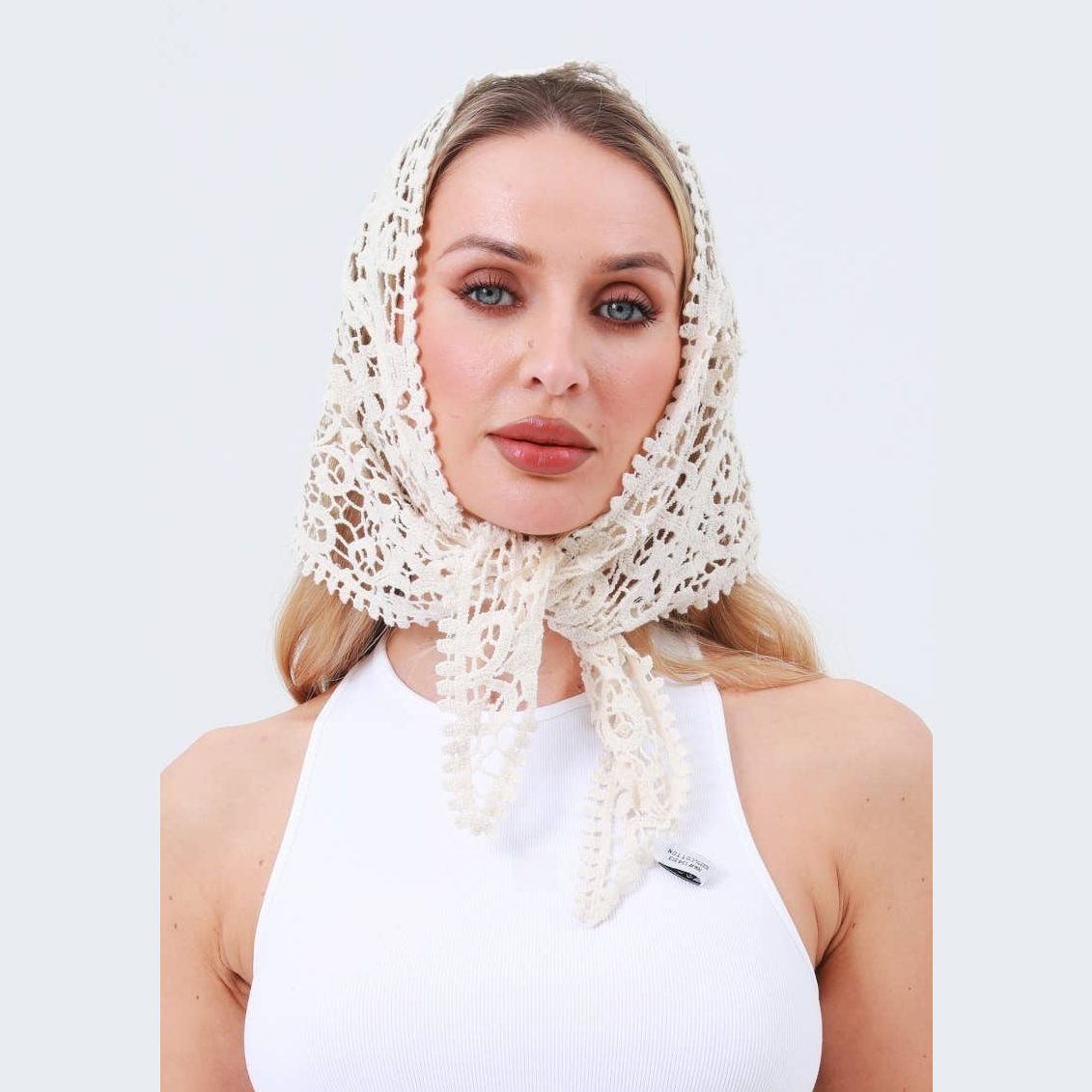 Crochet Bandana Shawl – Soft Cotton Summer Wrap - The Feral Market