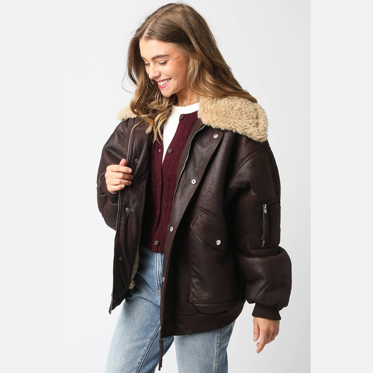 Aspen Pu Bomber Jacket - The Feral Market