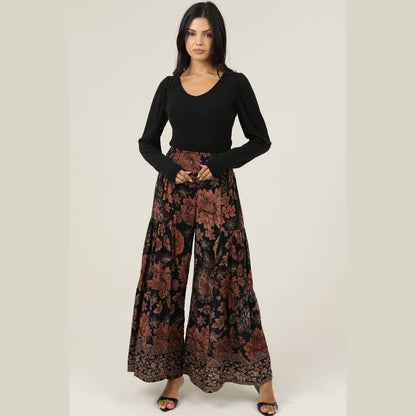 WIDE LEG PRINTED PANTS
