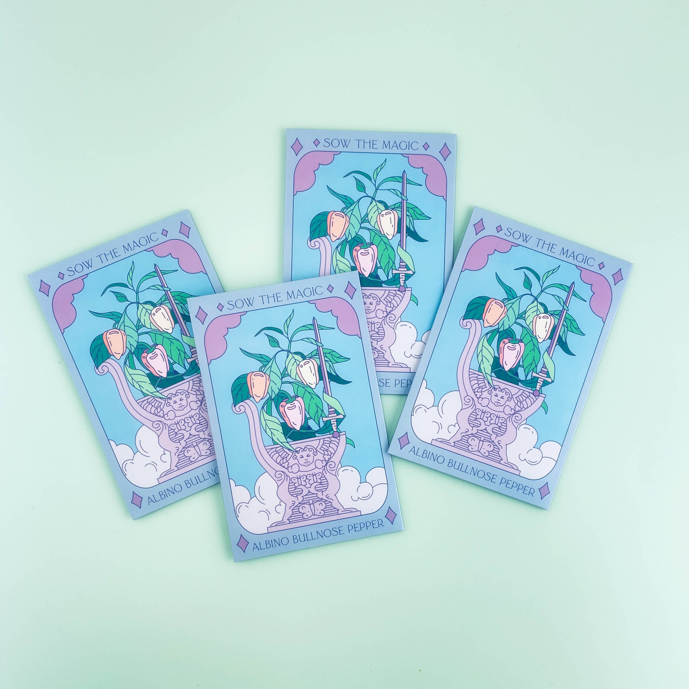 Albino Bullnose Pepper Tarot Garden + Gift Seed Packet - Thumbnail 3