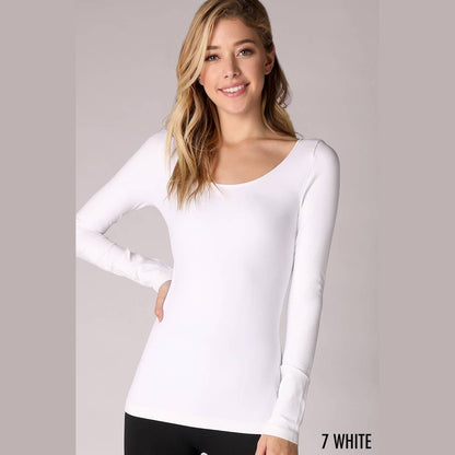 Long Sleeve Scoop Neck Top