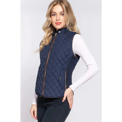 Rib Quilted Padded Vest