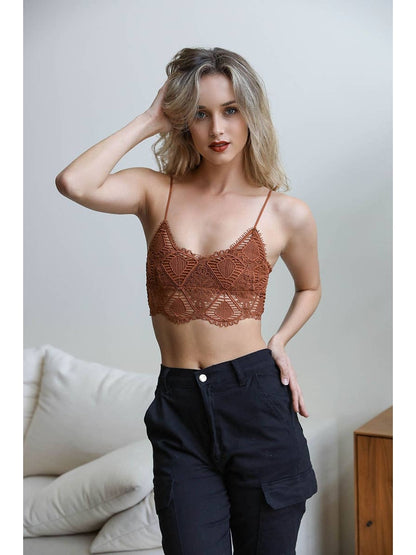 Vintage-Inspired Crochet Lace Overlay Bralette