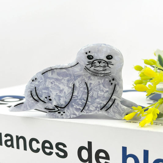 Seal Hair Claw Clip, Cute Winter Animal Hair Clip - The Feral Market