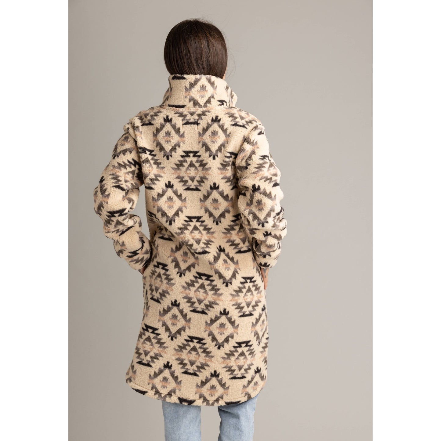 Women's Ainsley Long Sherpa Button Coat