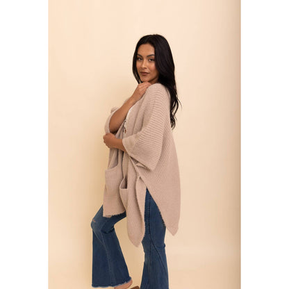 Chic Boucle Cozy Cardigan Poncho