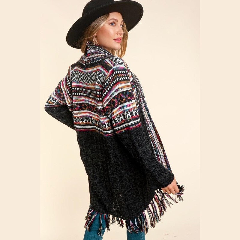 Rainbow Tassel Sweater Cardigan