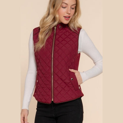 Rib Quilted Padded Vest