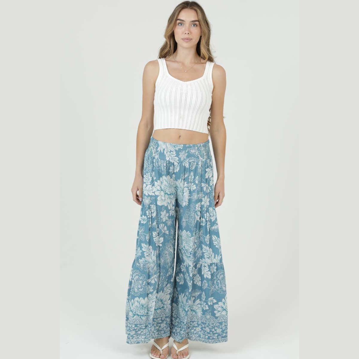 WIDE LEG PRINTED PANTS