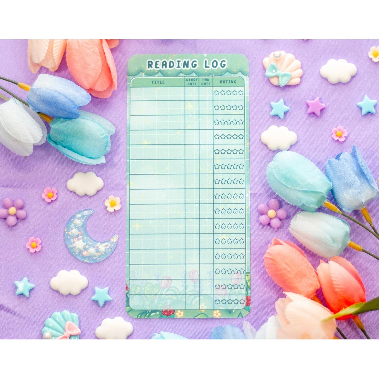 Botanical Bliss Reading Log Bookmark