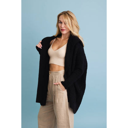 Chunky Cable Knit Oversized Poncho Cardigan