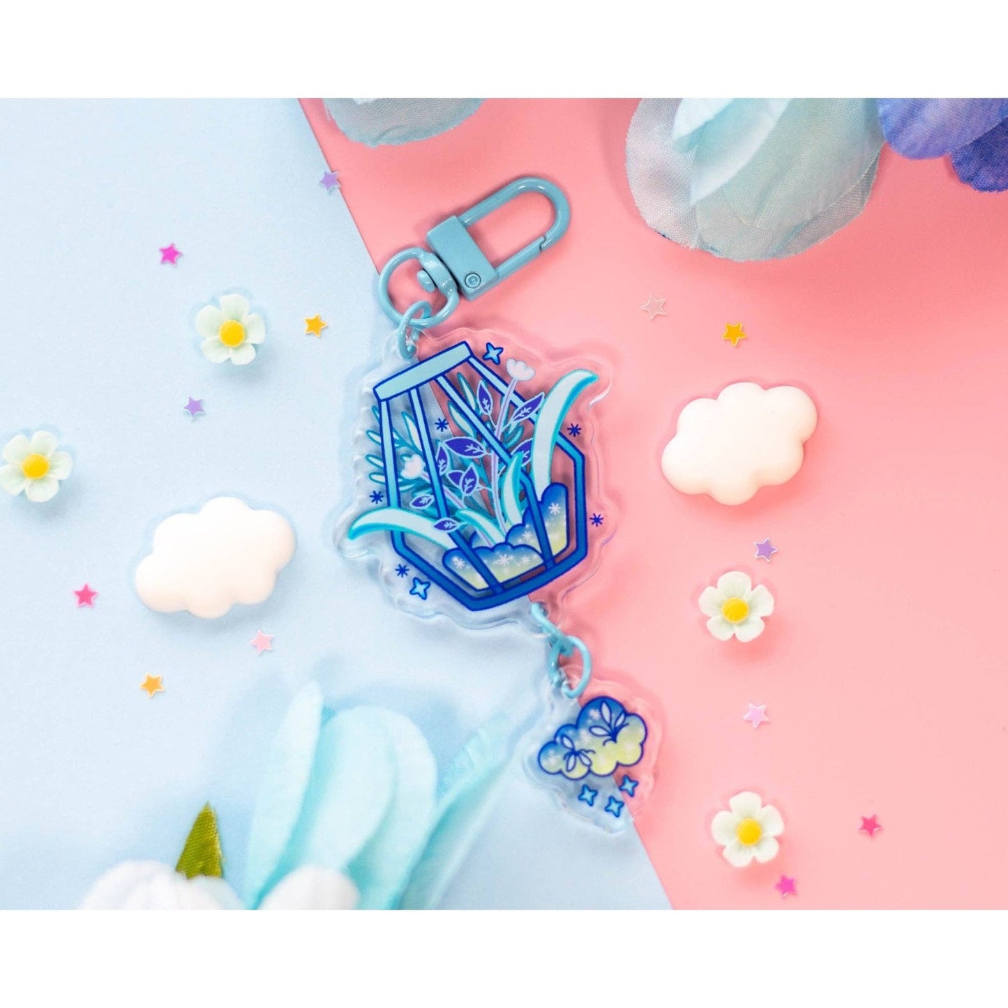 Winter Terrarium Linked Keychain