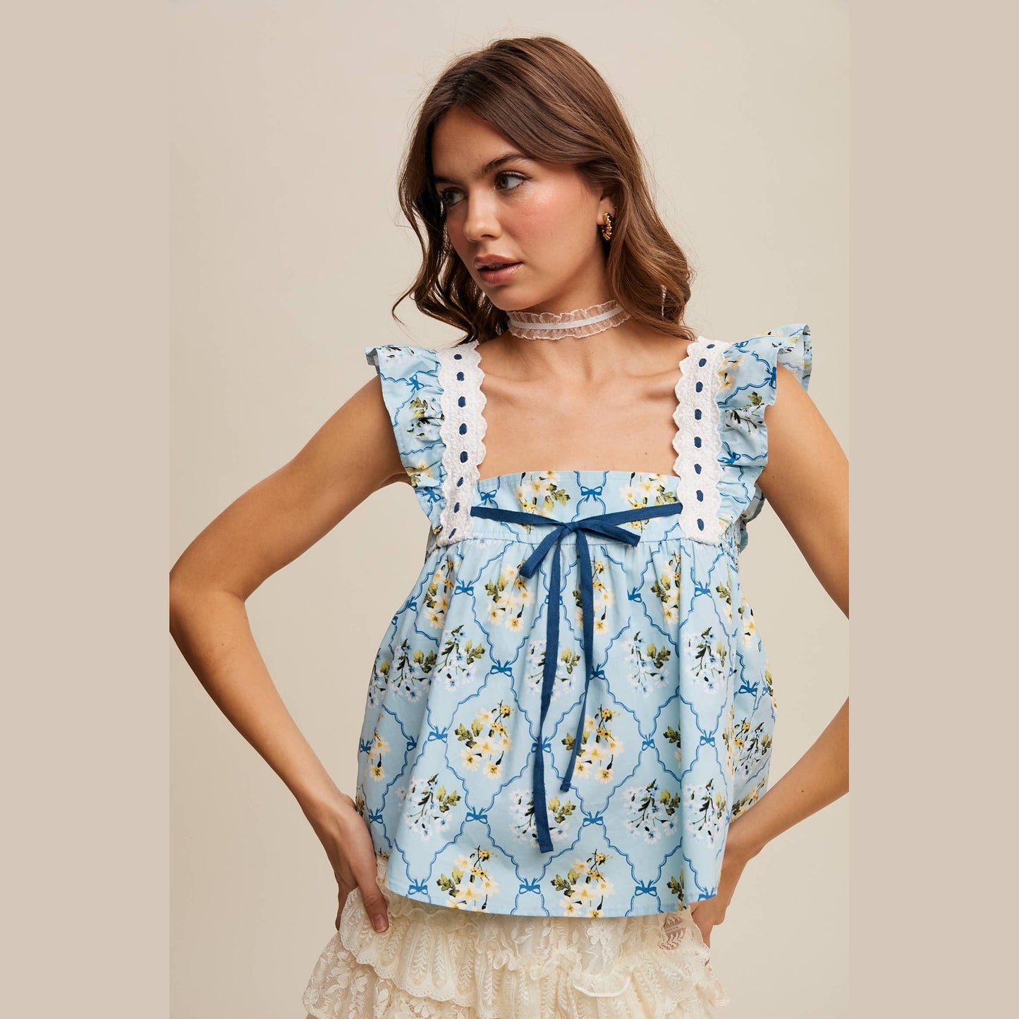 Floral Smocked Babydoll Top