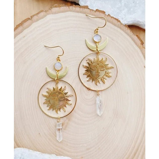 Serene Sun Crystal Dangle Earrings