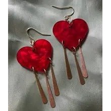 Acrylic Heart Drip Earrings