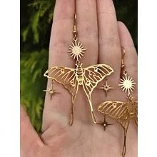 Sun Star Moth Earrings