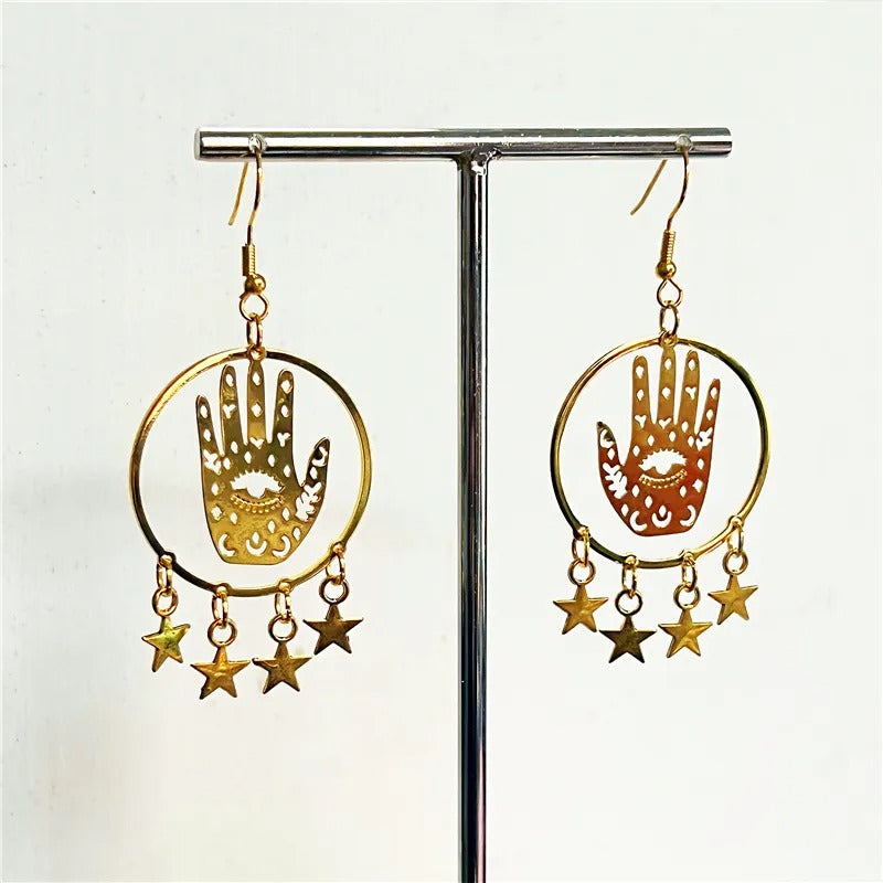 Palmistry Star Earrings