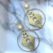 Moon Phase Globe Earrings