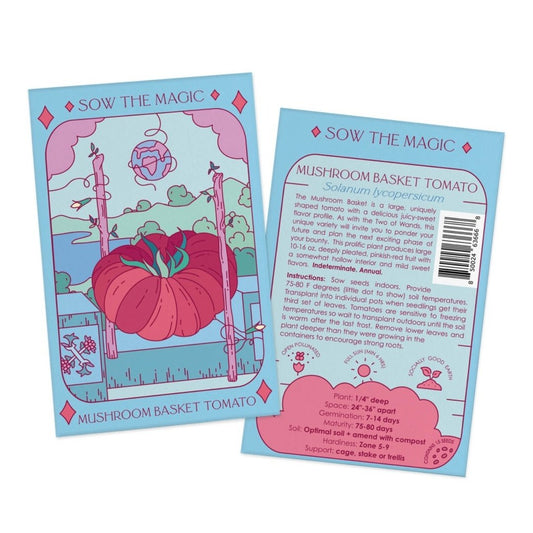 Mushroom Basket Tomato Tarot Garden + Gift Seed Packet - The Feral Market