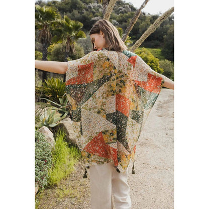 Allover Floral Print Kimono