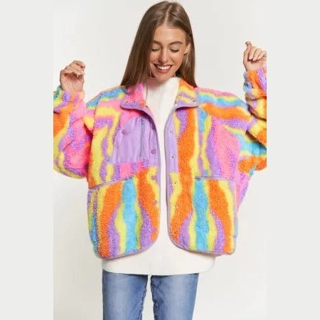 Luna Rainbow Teddy Jacket