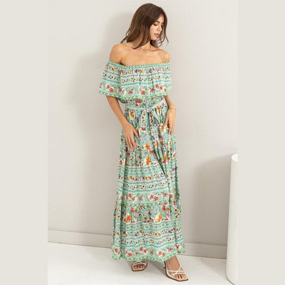 Julia Springtime Floral Off Shoulder Dress