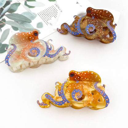 Blue Ring Octopus Hair Claw Clip, Ocean-Inspired Hair Clip - The Feral Market