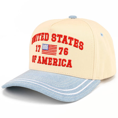 C.C UNITED STATES 1776 Letter on Two Tone Trucker Hat