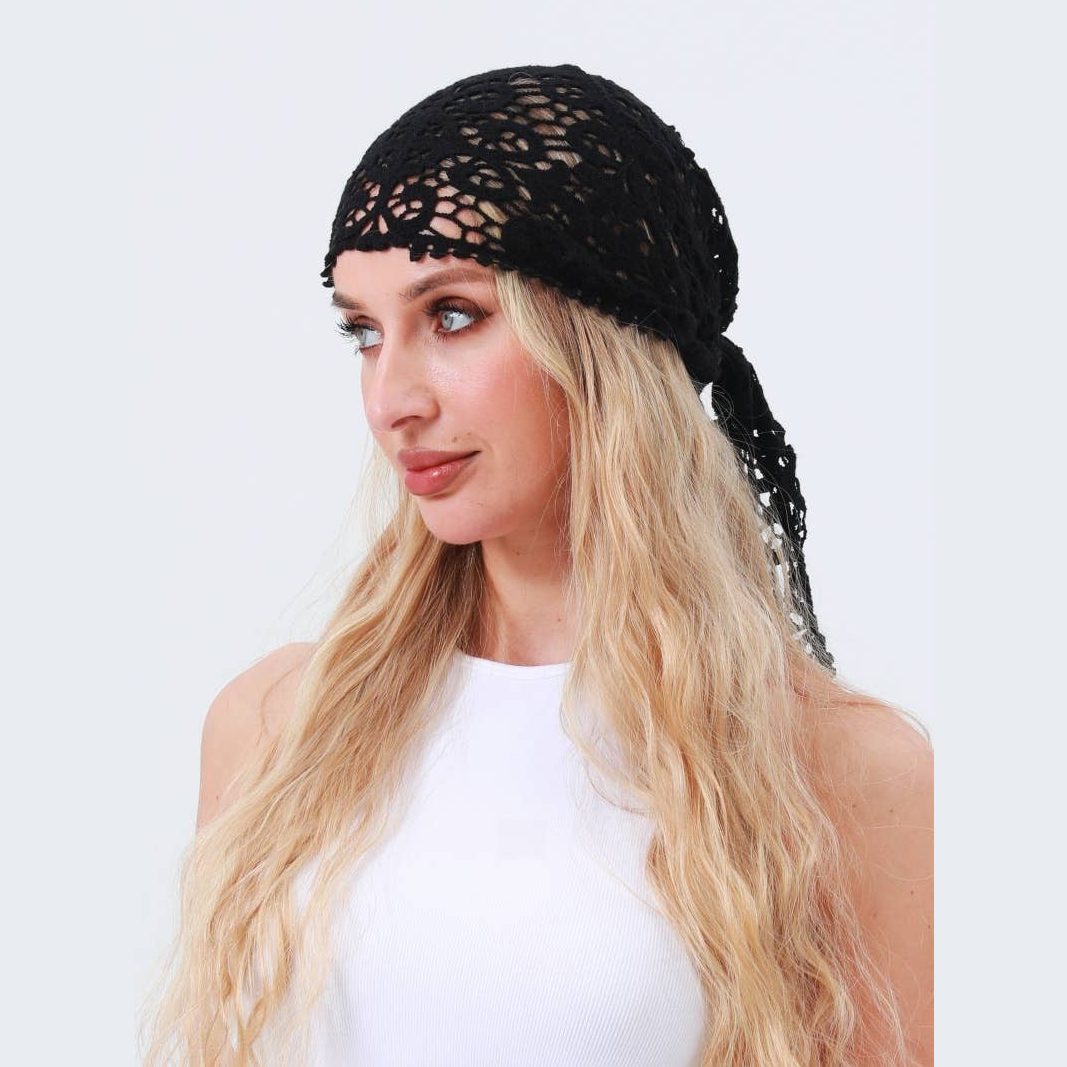 Crochet Bandana Shawl – Soft Cotton Summer Wrap - The Feral Market
