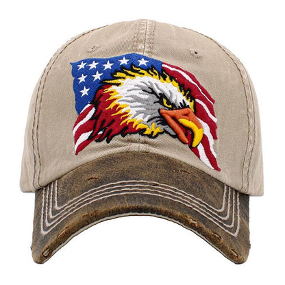 American Flag Eagle Flag Vintage Baseball Cap