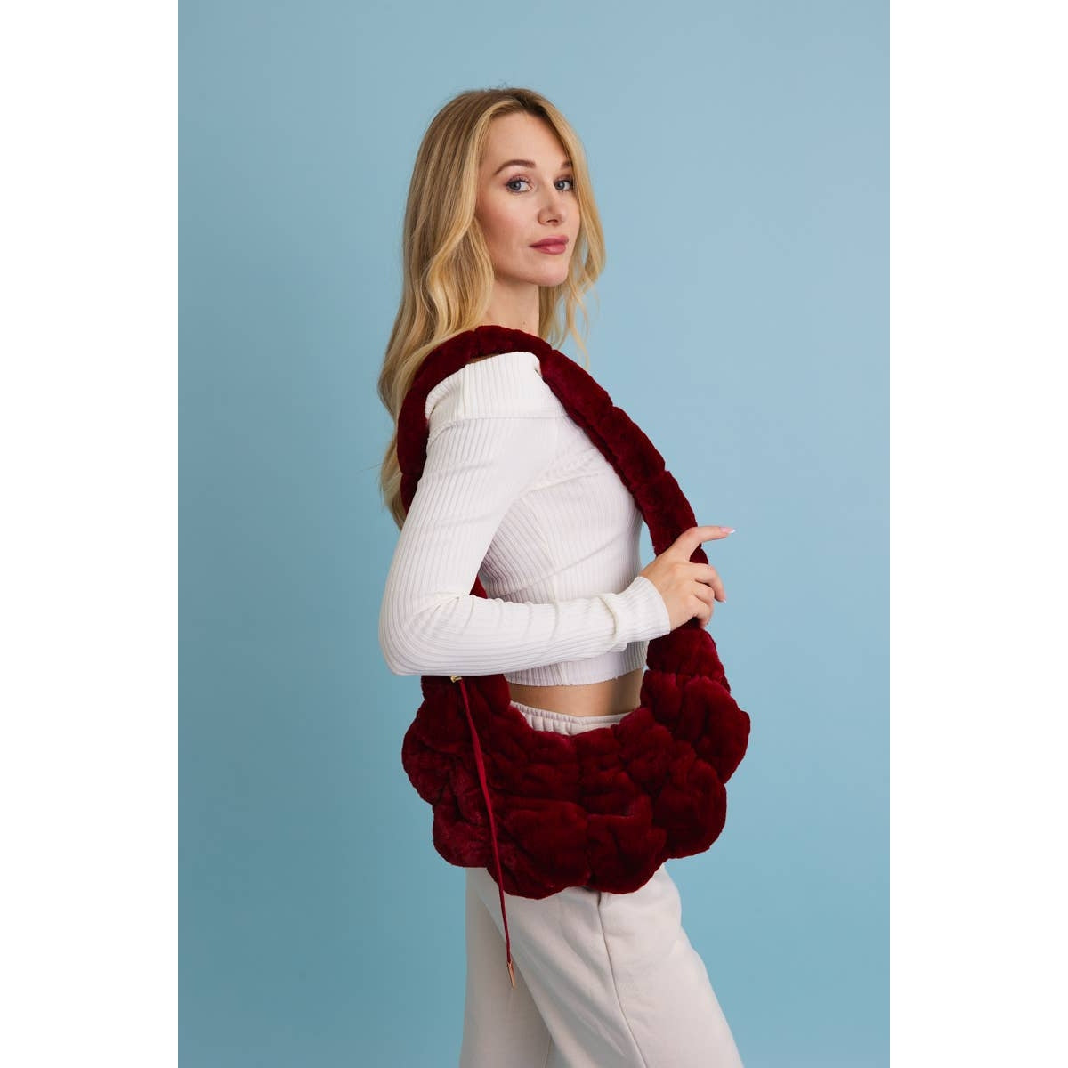 Plush Cloud Knit Cross Body Bag