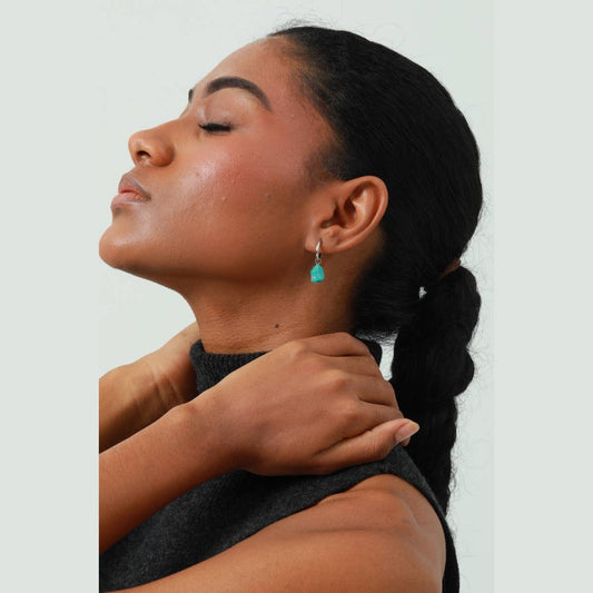 Irregular Turquoise Natural Stone Earrings