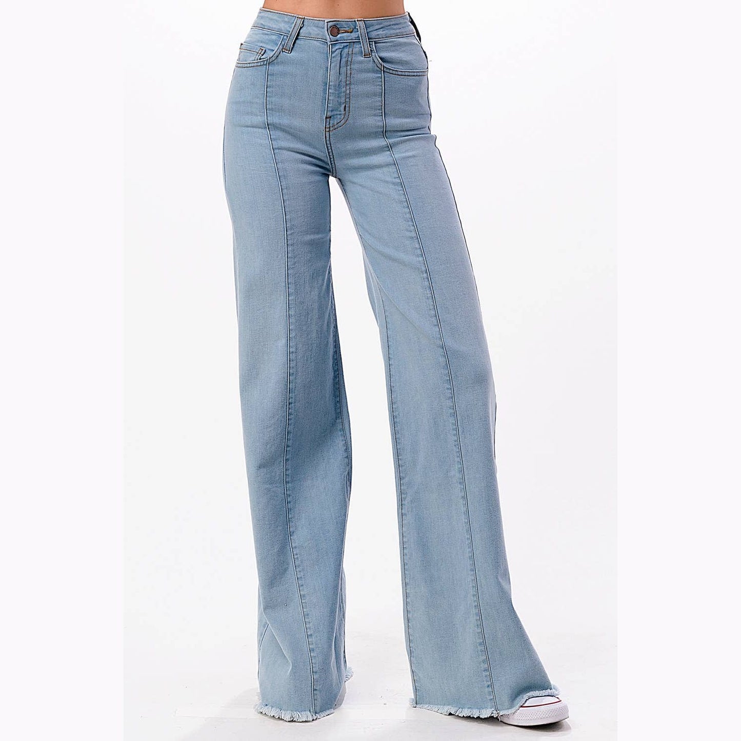 Lunaria Front Seam Wide Leg Denim Jeans
