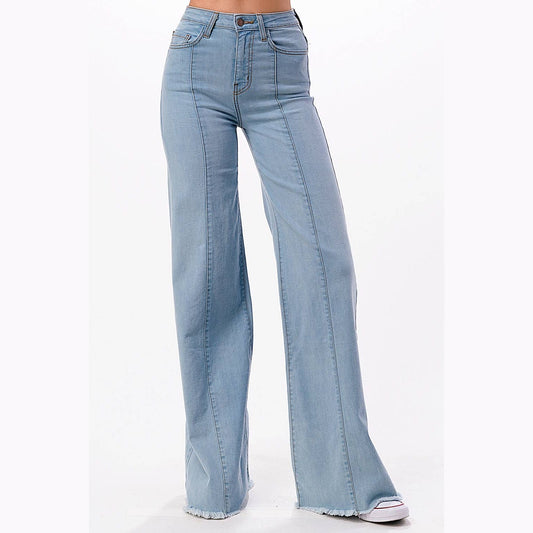 Lunaria Front Seam Wide Leg Denim Jeans
