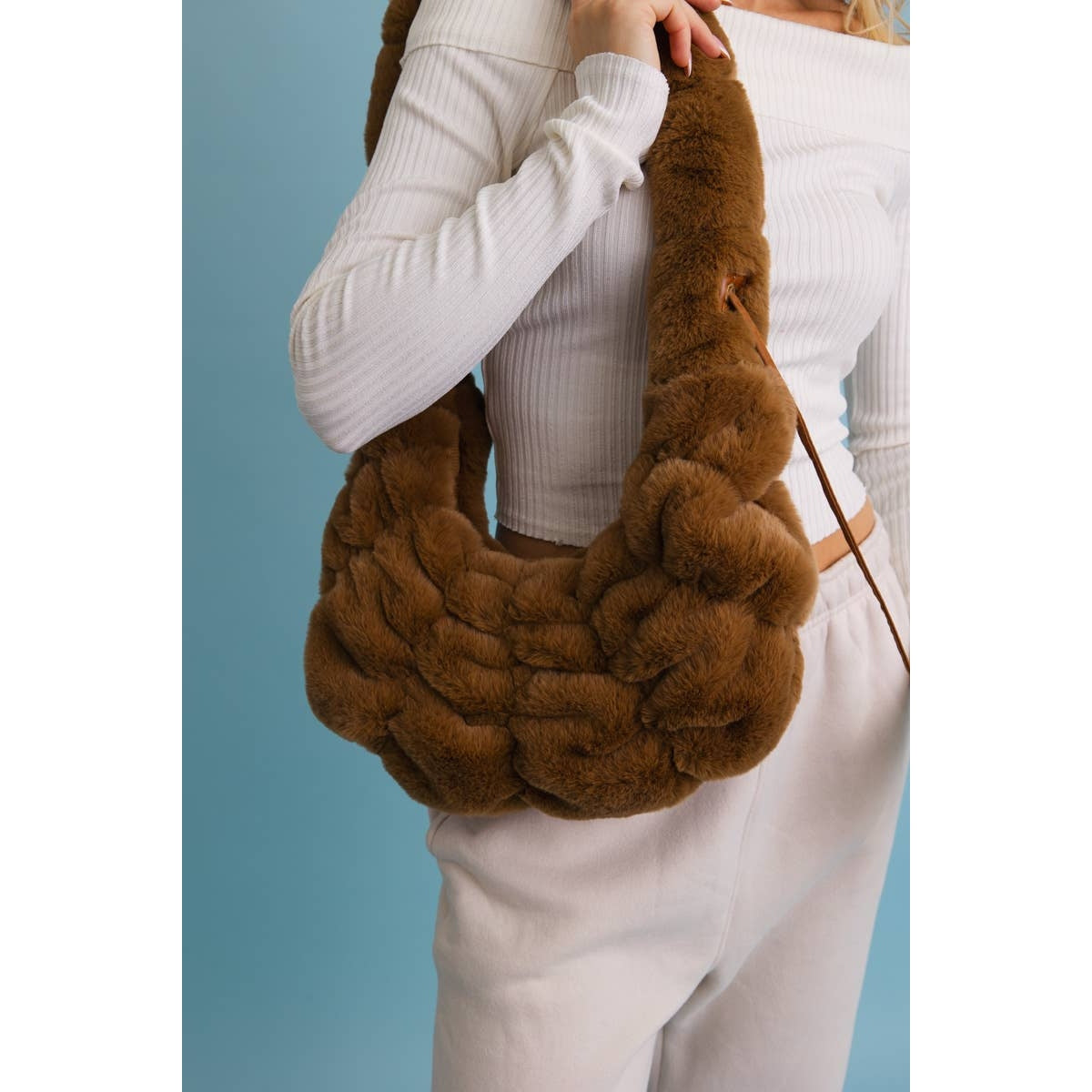 Plush Cloud Knit Cross Body Bag