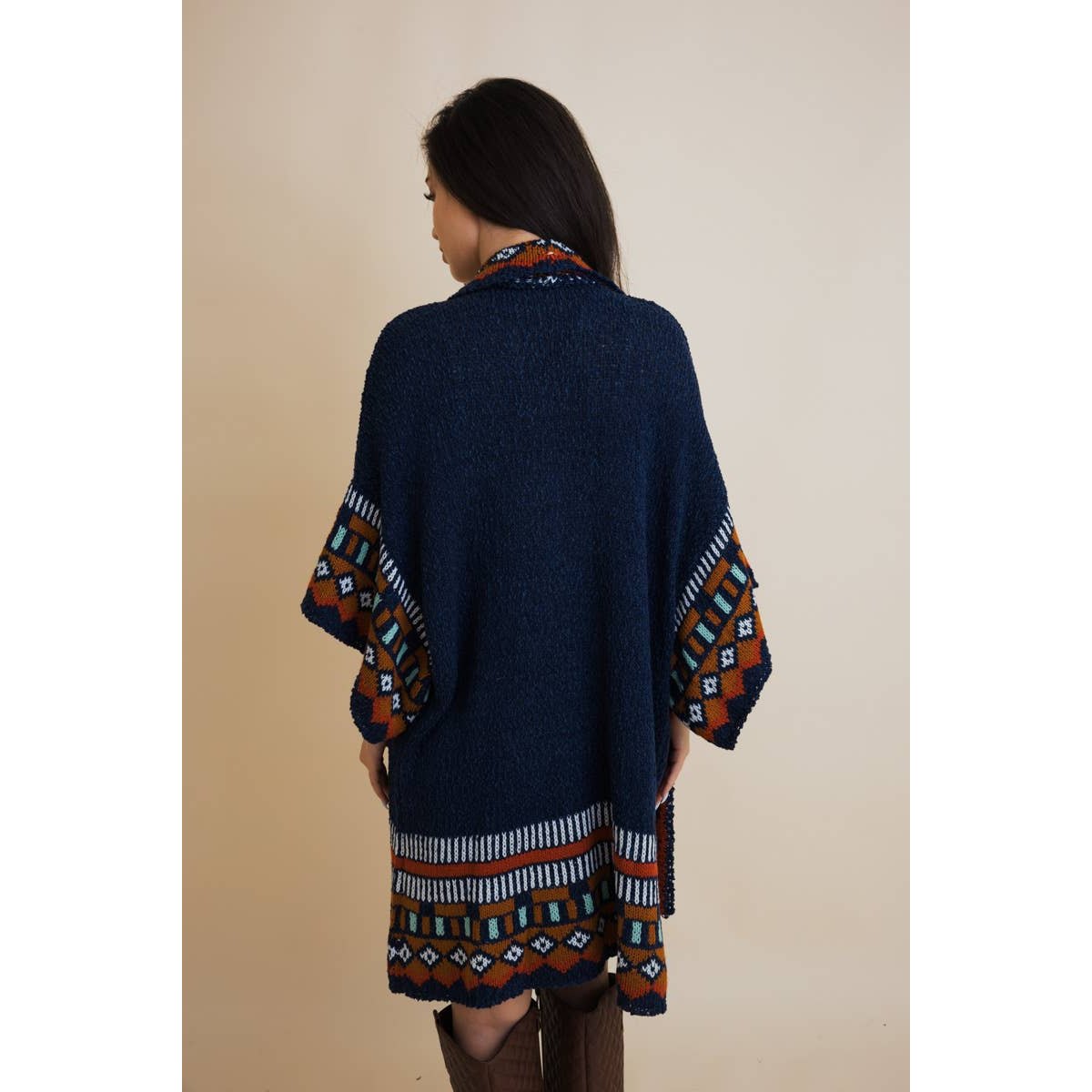 Southwestern Kachina Print Knit Cardigan