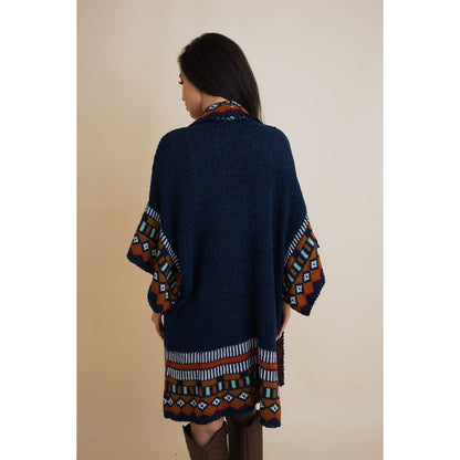 Southwestern Kachina Print Knit Cardigan