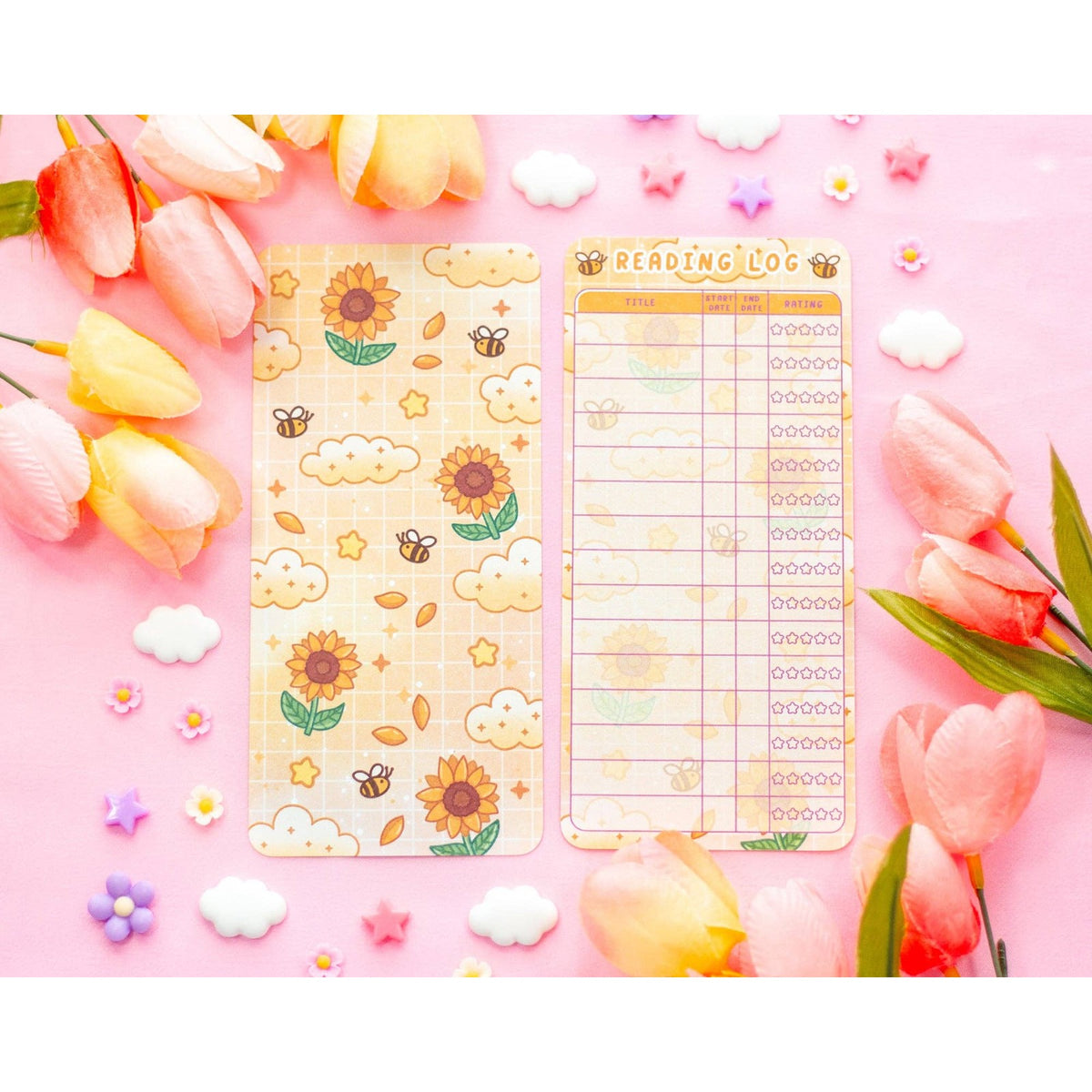 Sunflower Dreams Reading Log Bookmark