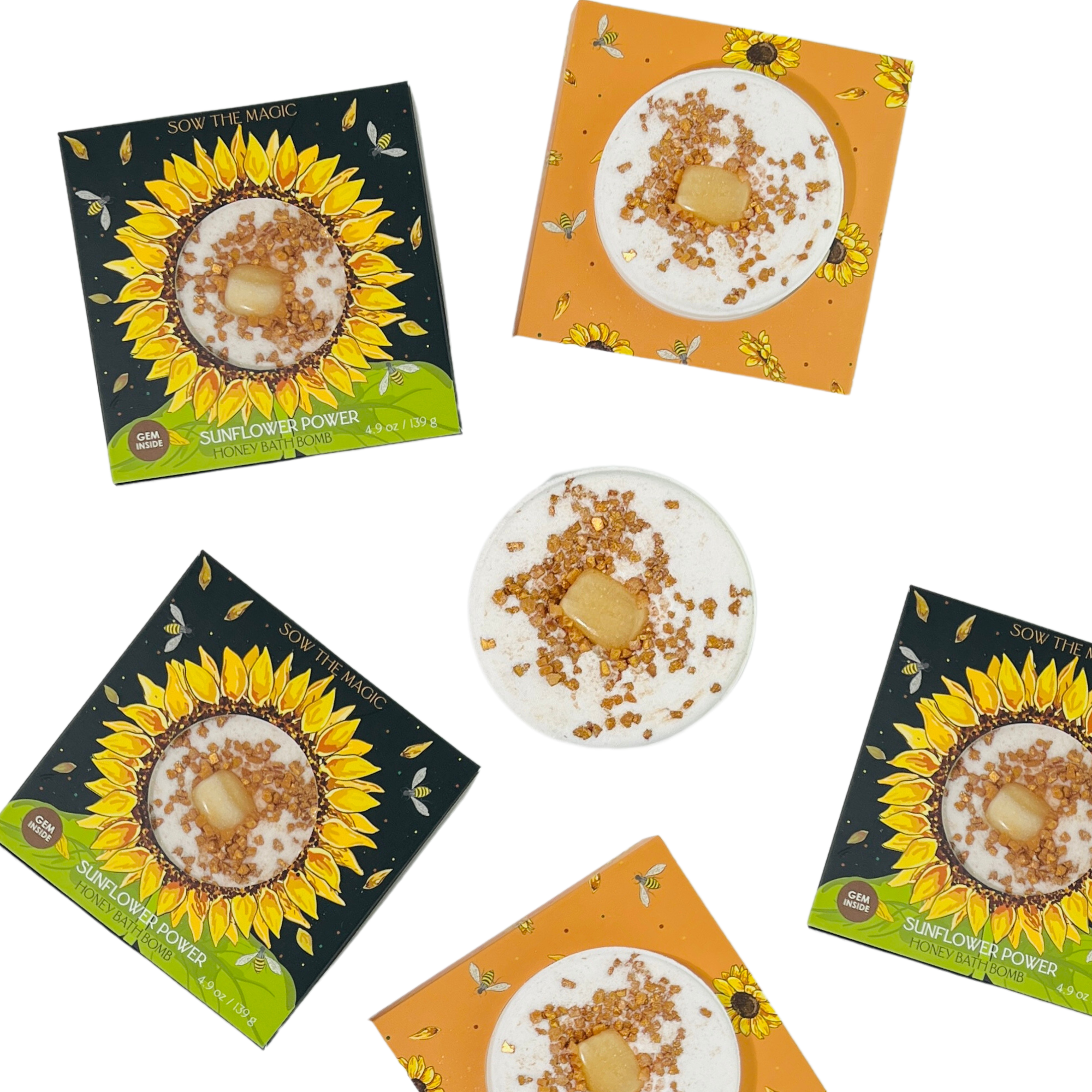 The Feral Market Sunflower Power Honey Bath Bomb - Thumbnail 3