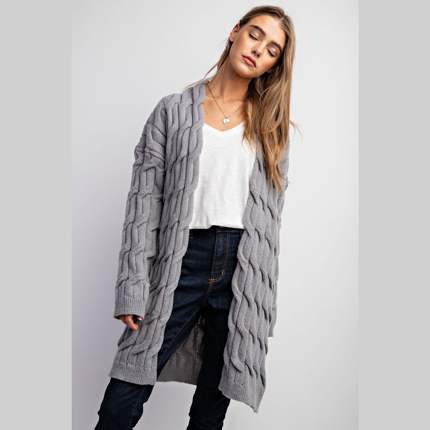 Charlize Chunky Cable Knit Cardigan