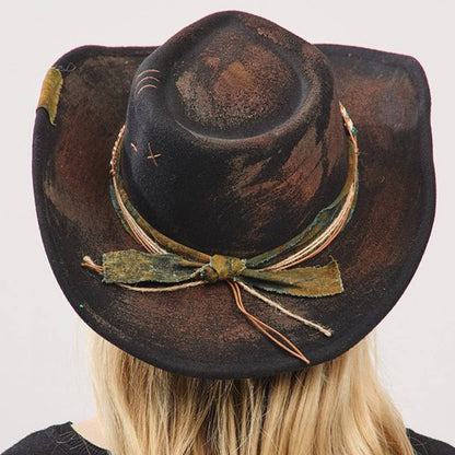 Vintage Versatile Shapeable Cowgirl & Fedora Hat With Distre - The Feral Market