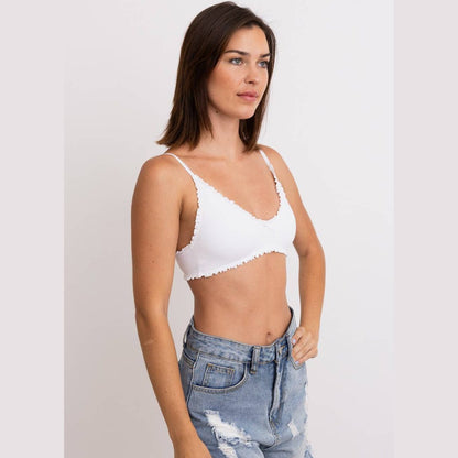 Seamless Lettuce Edge Bow Tie Triangle Bralette