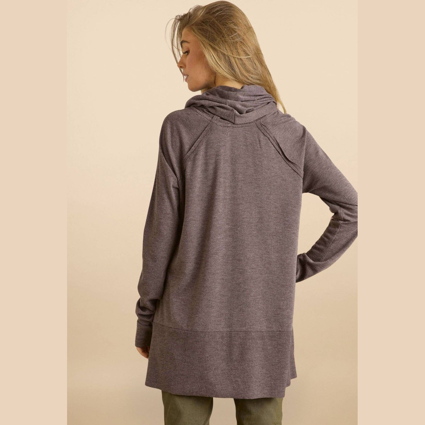 Raglan Sleeve Cowl Neck Top